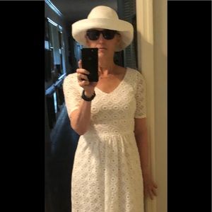 Banana Republic Mad Men White Eyelet Dress.